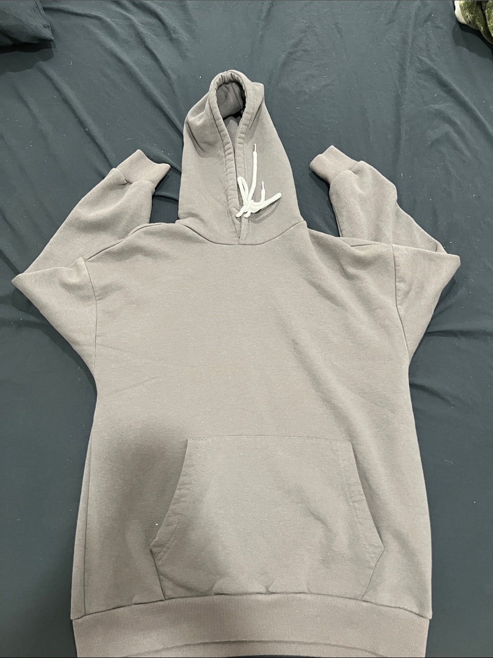 Forever 21 Taupe Hooded Sweatshirt with Drawstring